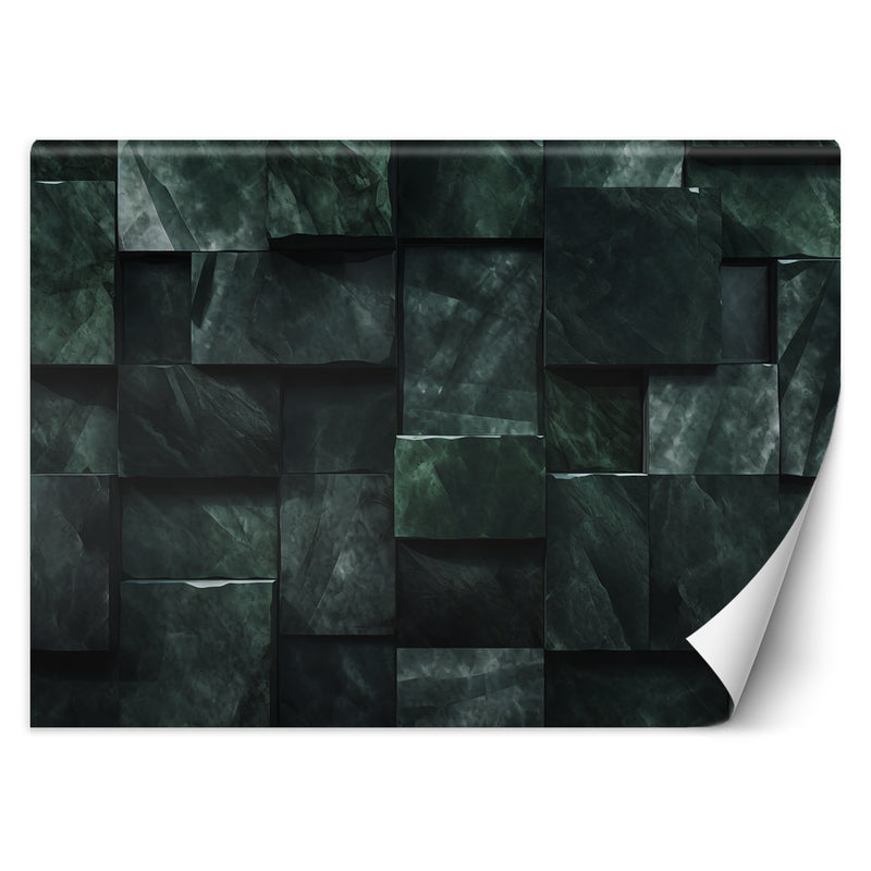 Wallpaper, Green cube wall 3D