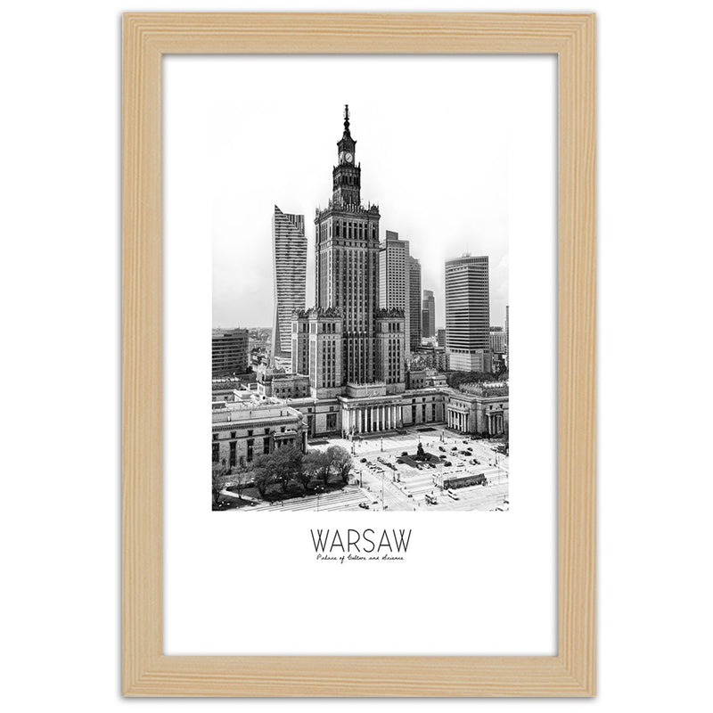 Picture in natural frame, Palace of culture in warsaw