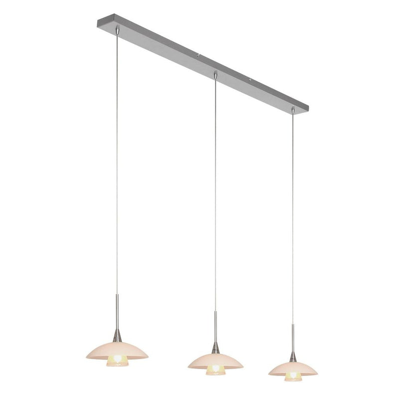 Pendant Tall glass steel G9 3 lamps
