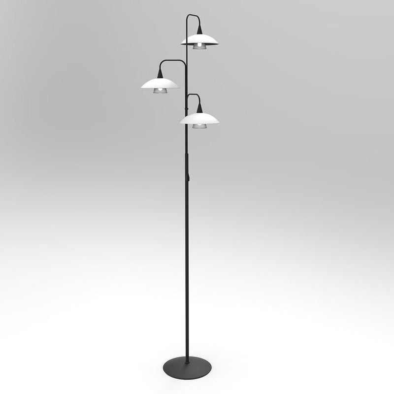 Floor lamp Tall glass white G9 3 lamps