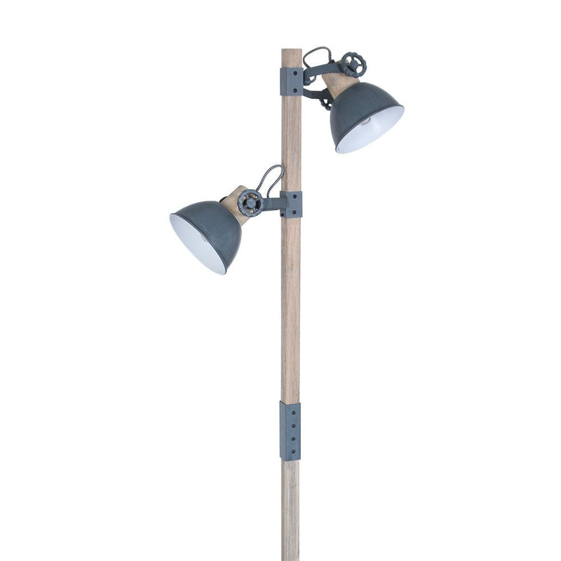 Floor lamp Gearwood metal grey E27 2 lamps