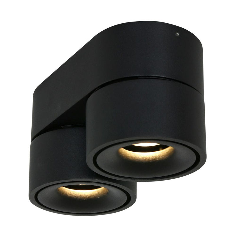 Spotlight Fez Black plastic black LED 2 lamps