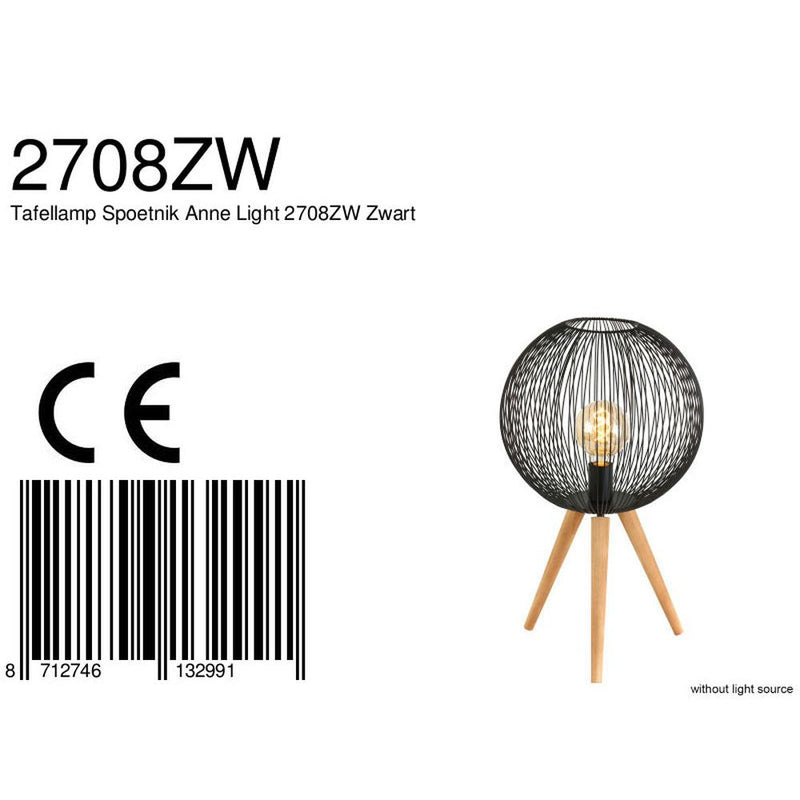 Table lamp Sputnik wood light wood E27