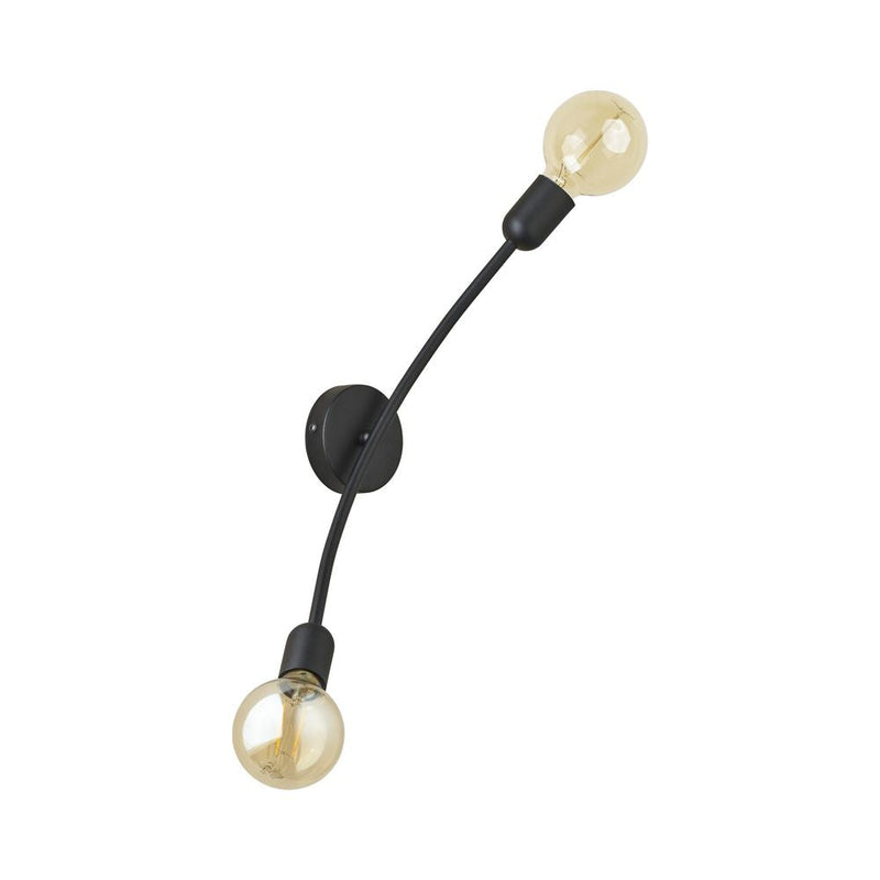 Washer sconce HELIX metal black E27 2 lamps