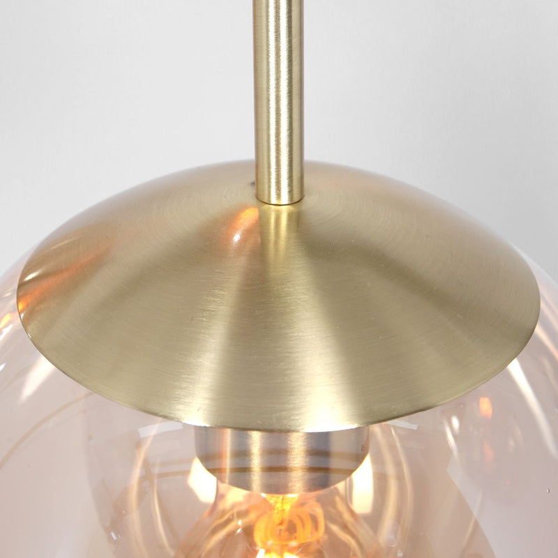 Pendant Bollique glass amber E27 5 lamps