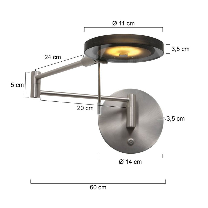 Wall sconce Turound glass steel LED