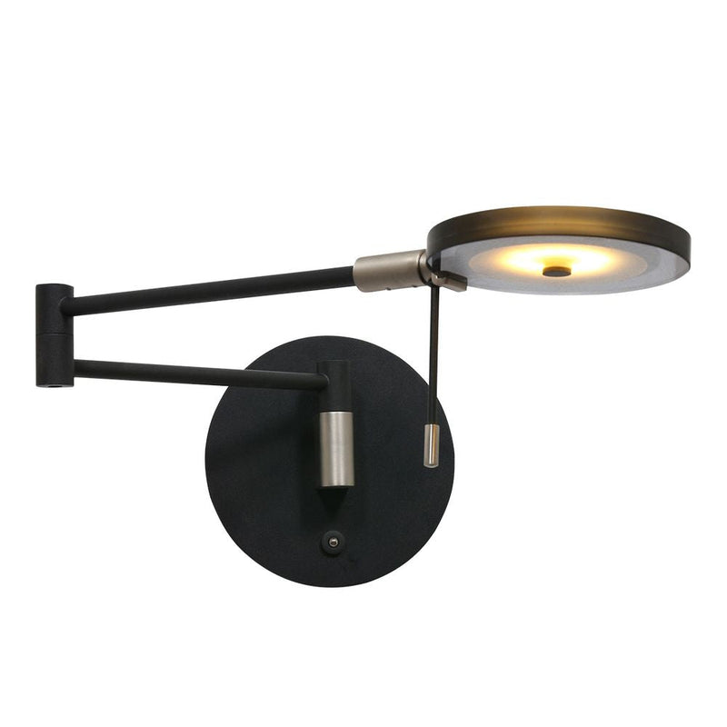 Wall sconce Turound glass black LED