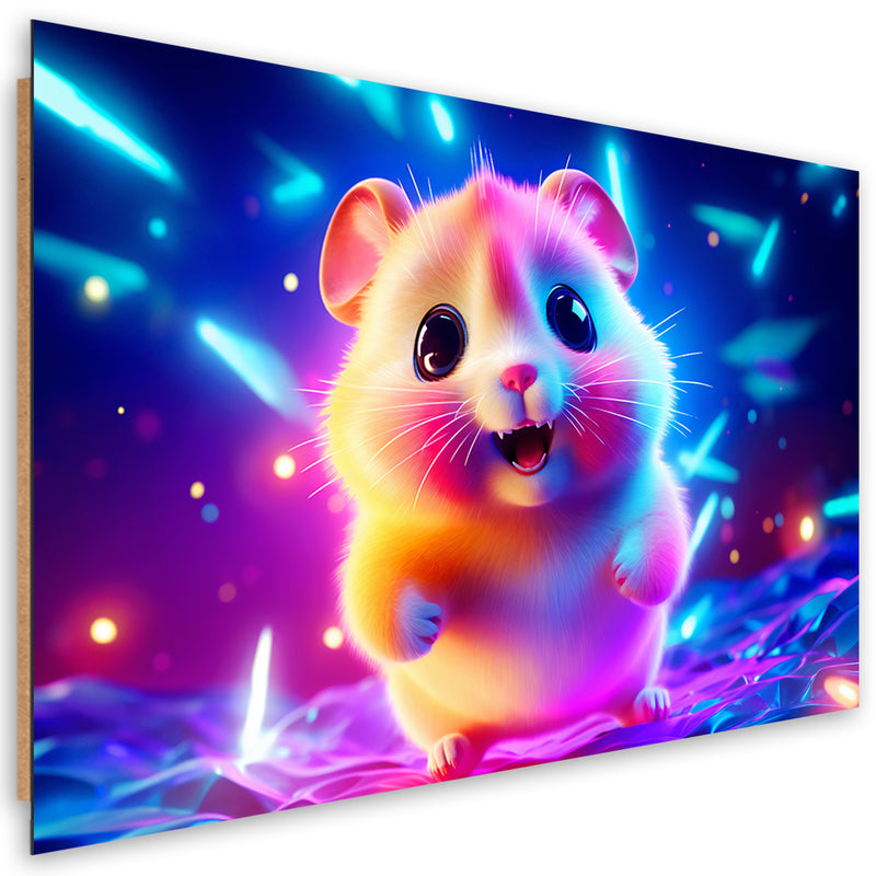 Deco panel picture, Cute hamster neon