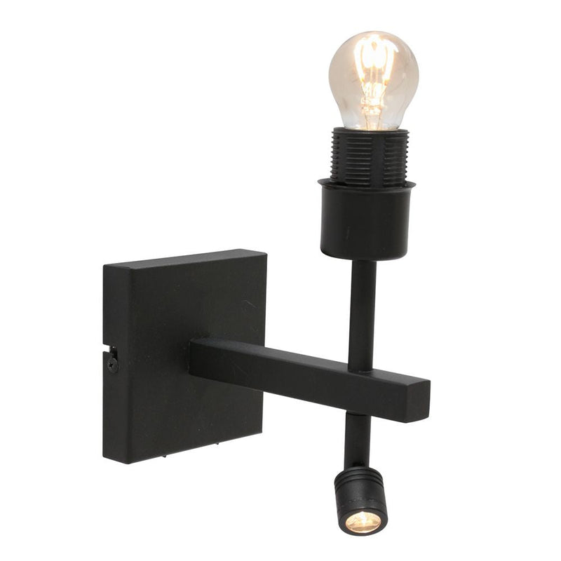 Wall sconce Rod metal black LED / E27 2 lamps