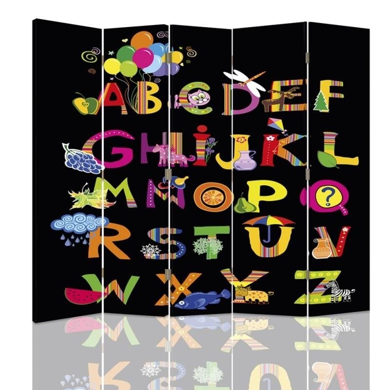 Room divider Double-sided, Cheerful alphabet