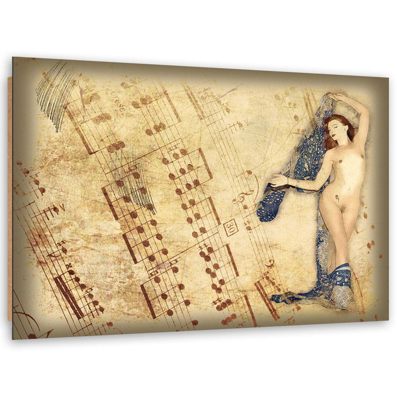 Deco panel print, Nude woman with headscarf