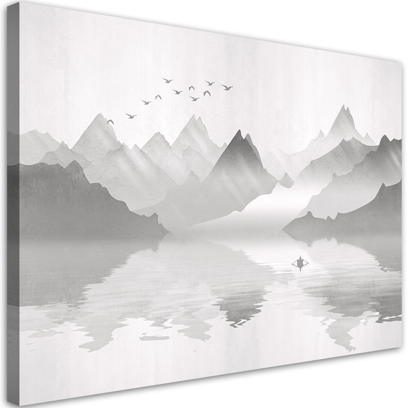 Canvas print, Mountains by the lake abstract