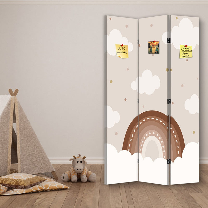 Room divider Double-sided PIN IT, Clouds over the rainbow