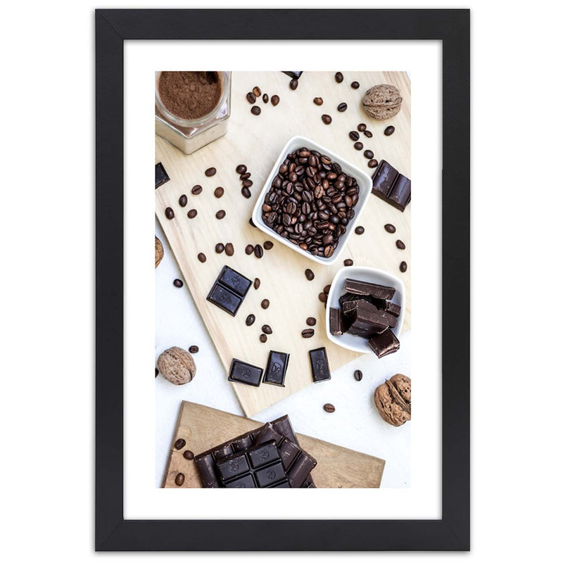 Picture in black frame, Coffee mess