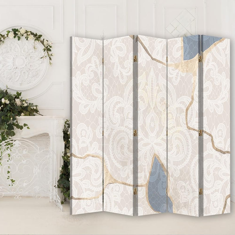 Room divider Double-sided, Delicate beige pattern