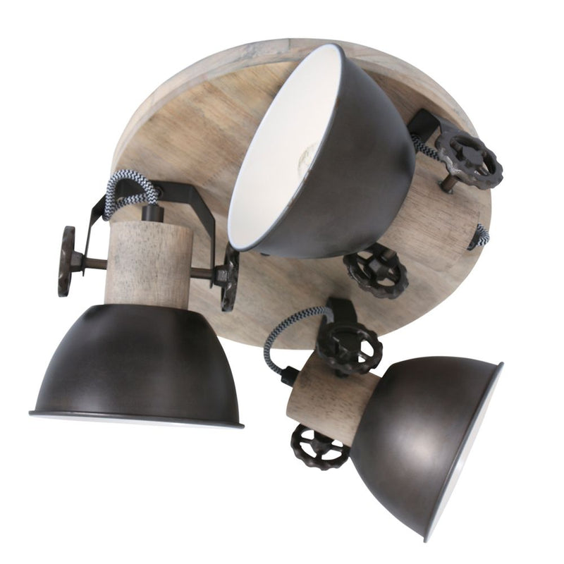 Spotlight Gearwood metal anthracite E27 3 lamps