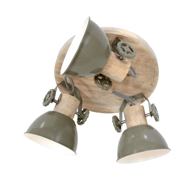 Spotlight Gearwood metal green E27 3 lamps