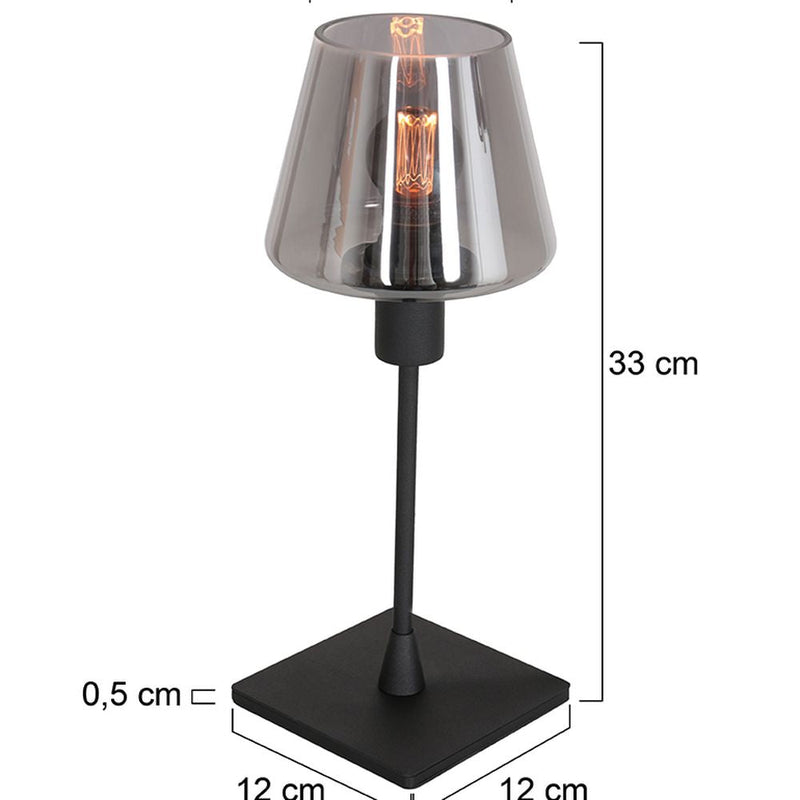 Table lamp Ancilla glass smoke glass E14