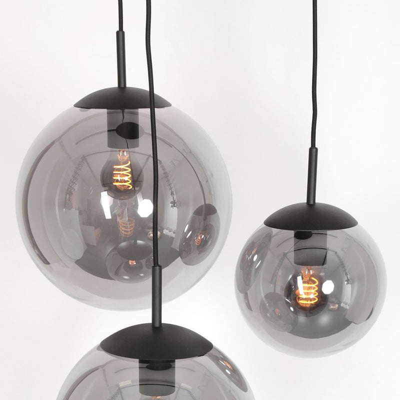 Pendant Bollique glass transparent E27 3 lamps