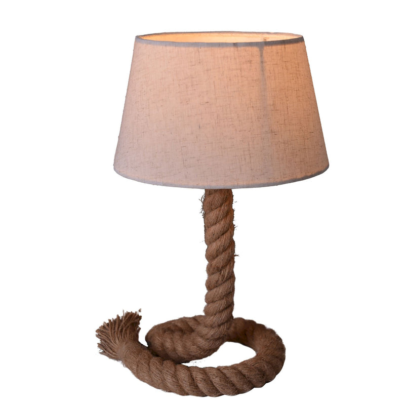 Table Lamp with Fabric Shade Rope