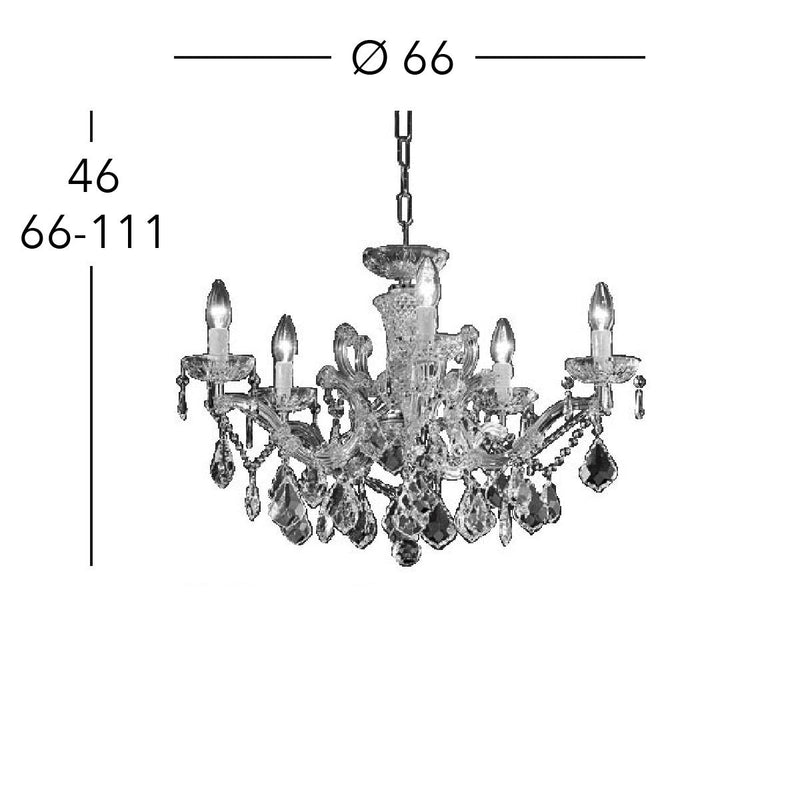 Chandelier MARIA LOUISE 5 gold crystal