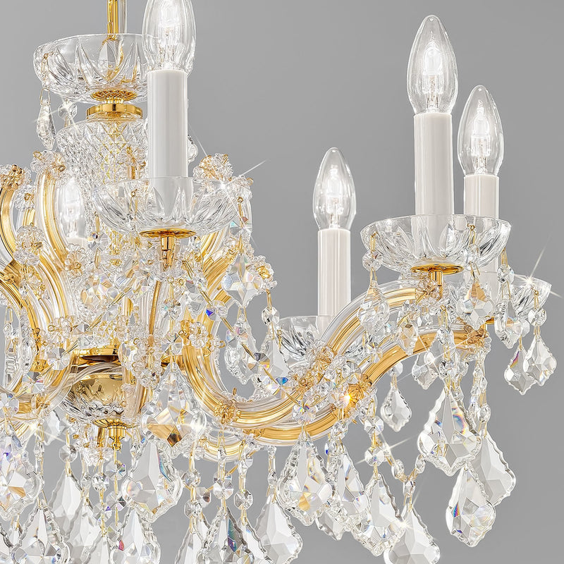 Chandelier MARIA LOUISE 8 gold crystal