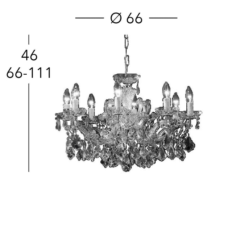 Chandelier MARIA LOUISE 8 gold crystal