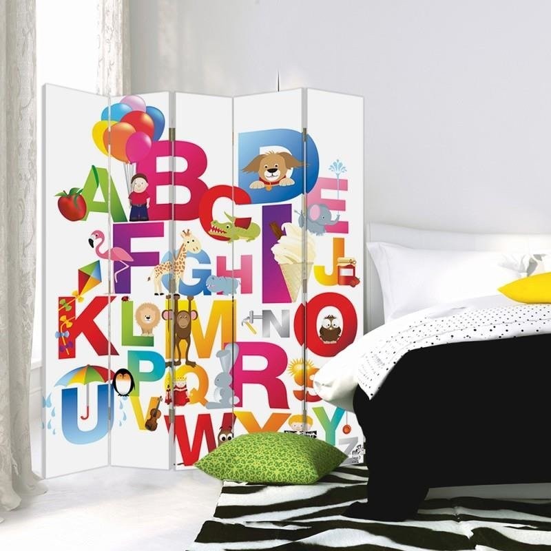 Room divider Double-sided, Colorful alphabet