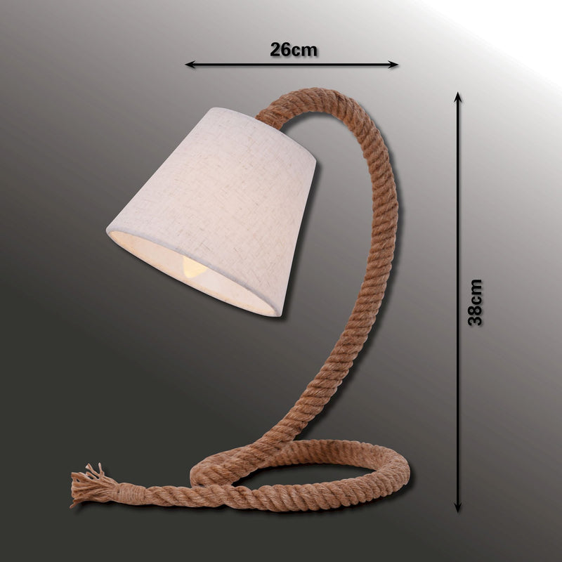 Table Lamp with Fabric Shade Rope