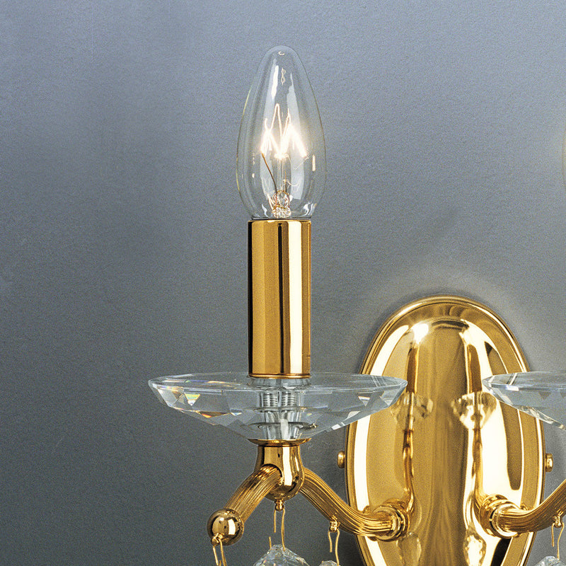 Wall sconce CARMEN 2 gold crystal
