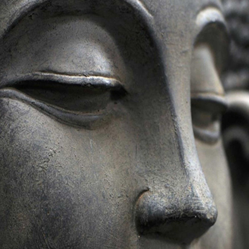 Separador de ambientes giratorio por ambos lados, Cara de piedra de Buda