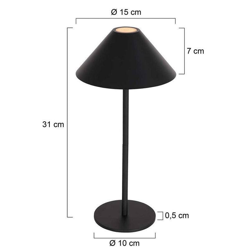 Desk lamp Ancilla glass black LED