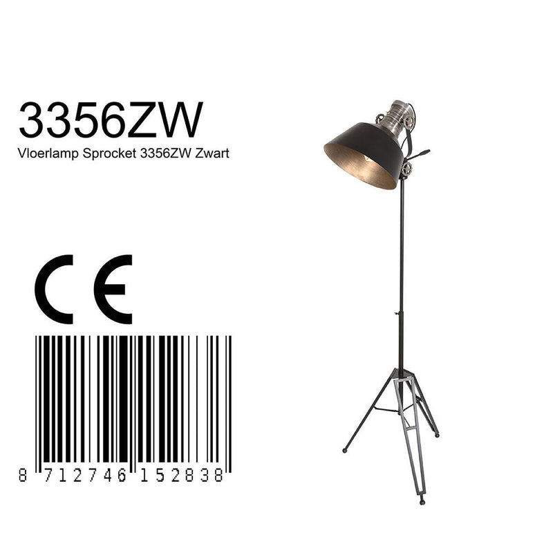 Floor lamp Sprocket black E27