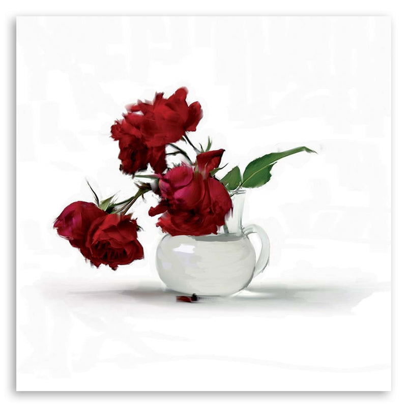 Canvas print, Red roses in a vase