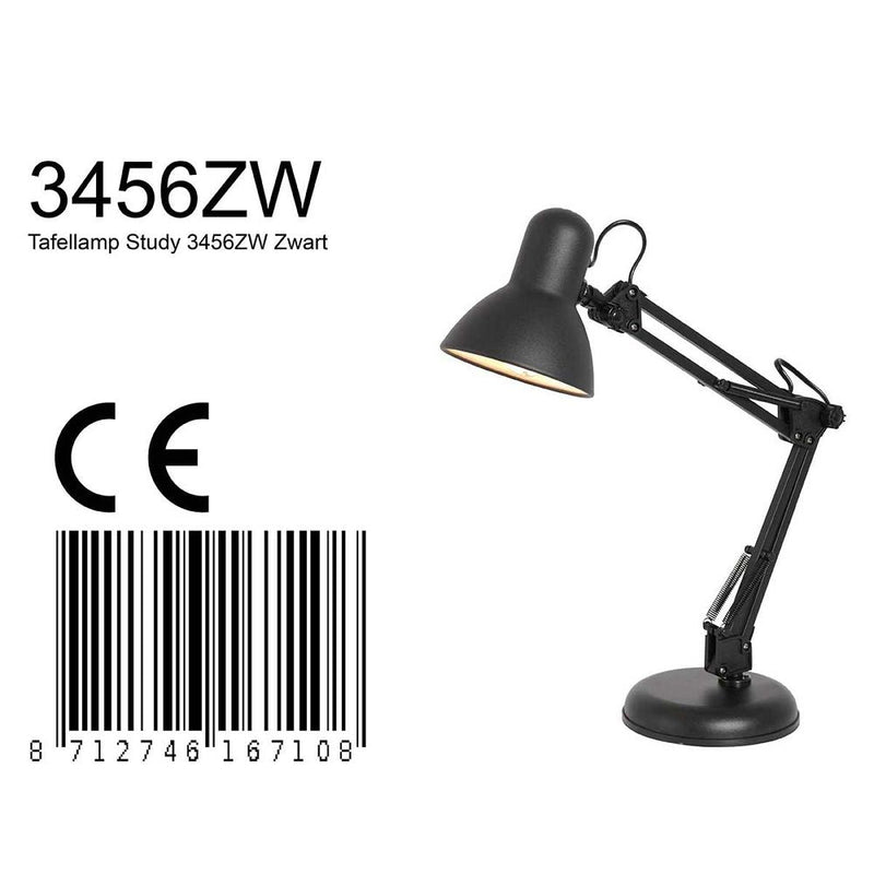 Table lamp Study metal black E27