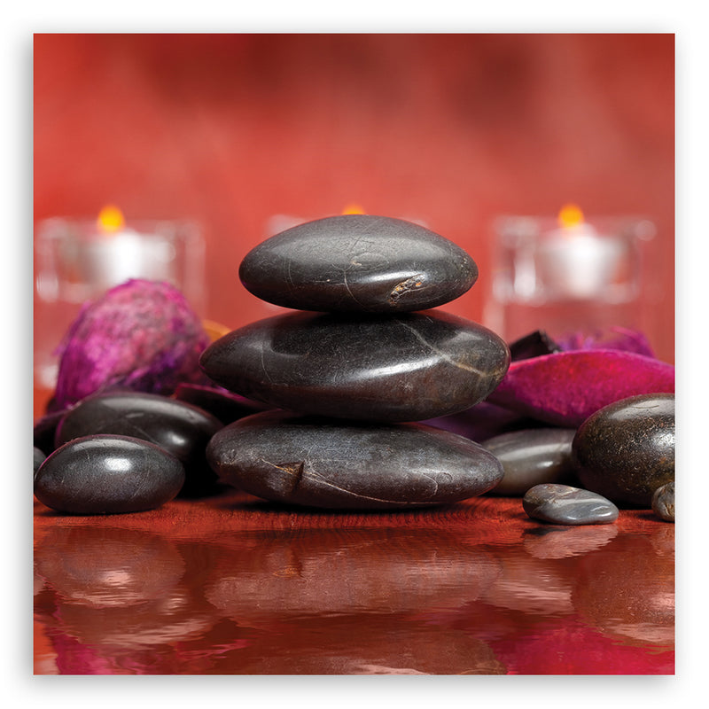Canvas print, Zen stones on a red background