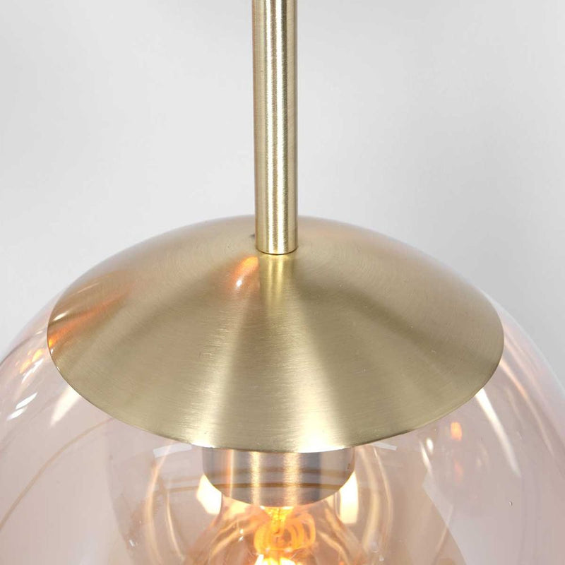 Pendant Bollique glass amber E27 6 lamps