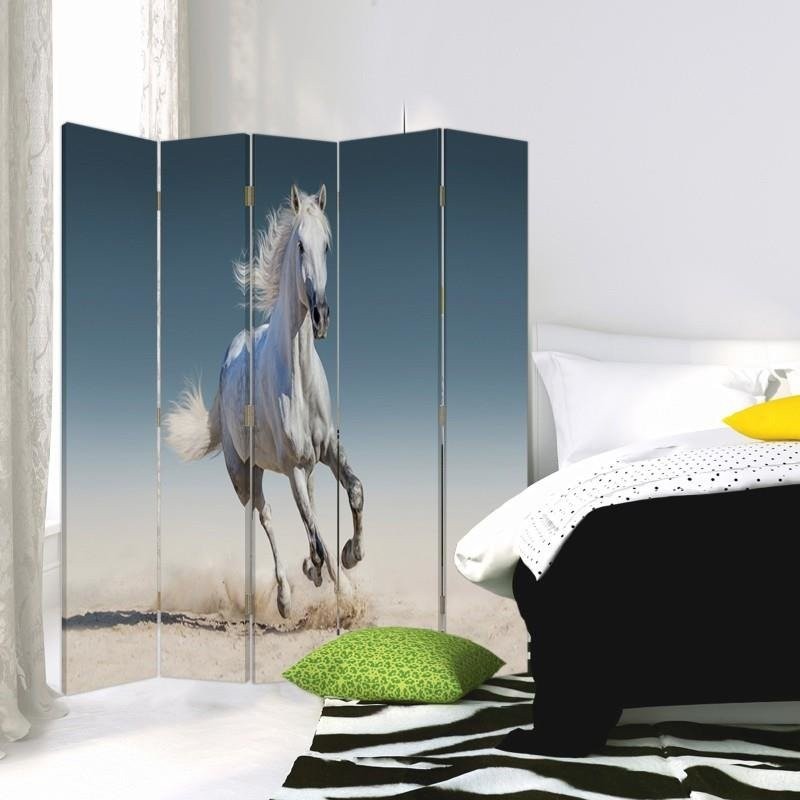 Room divider Double-sided, Horse running on sand