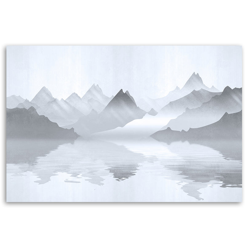 Cuadro, Montañas junto al lago abstracto
