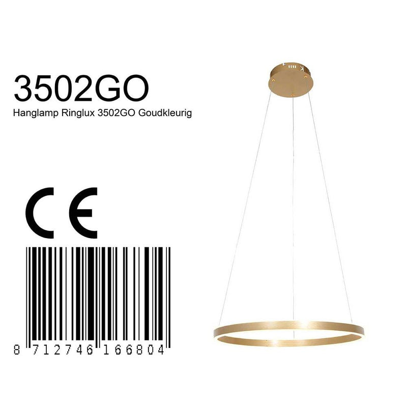 Pendant Ringlux plastic gold LED