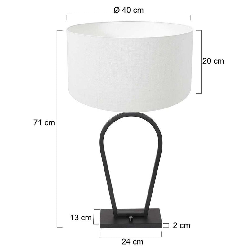 Table lamp Rod linen white E27
