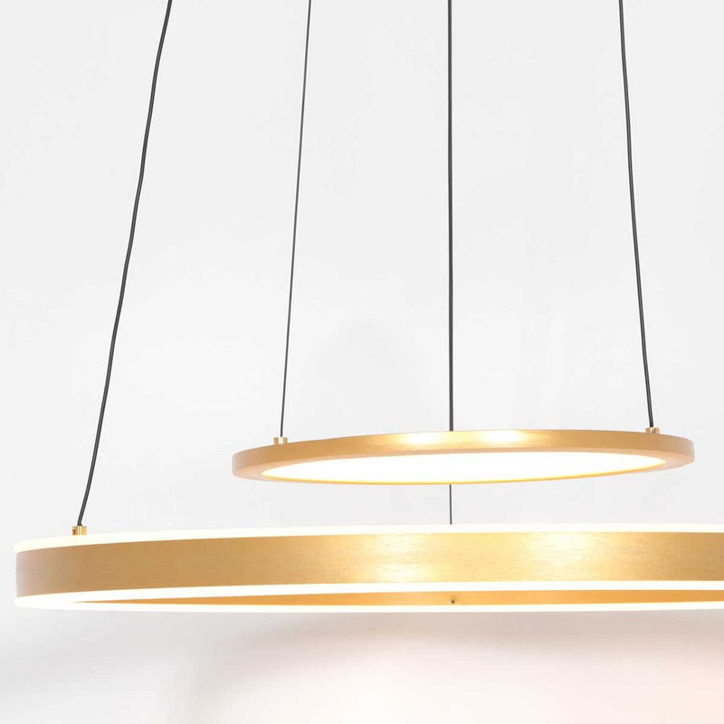 Pendant Ringlux glass gold LED 2 lamps