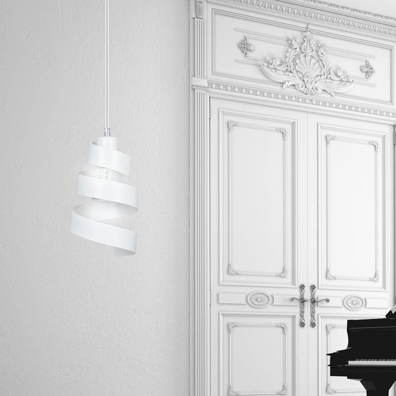 SAGA pendant lamp 1L, white, E27
