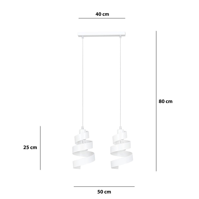 SAGA pendant lamp 2L, white, E27