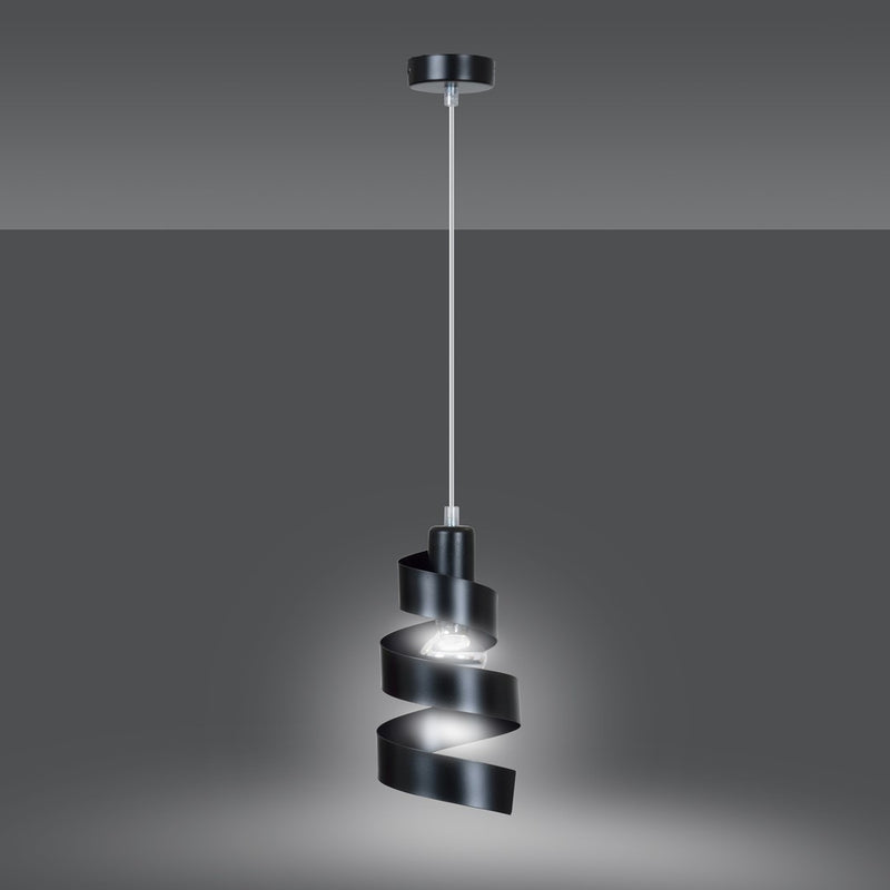 SAGA pendant lamp 1L, black, E27