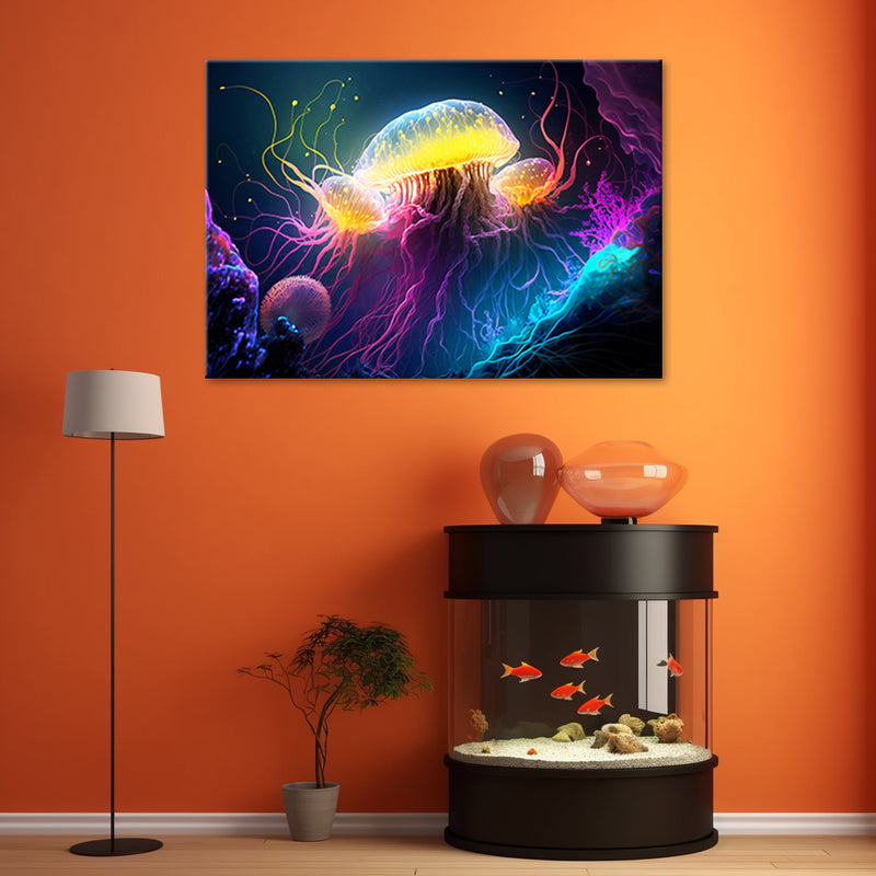 Canvas print, Jellyfish underwater
