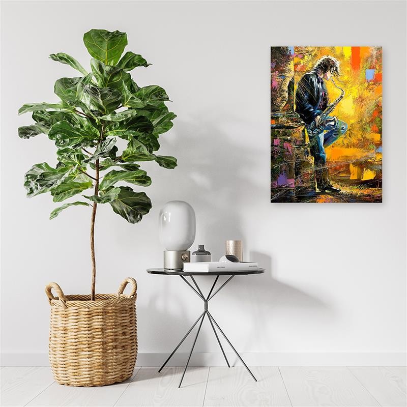 Canvas print, Musician with saxophone