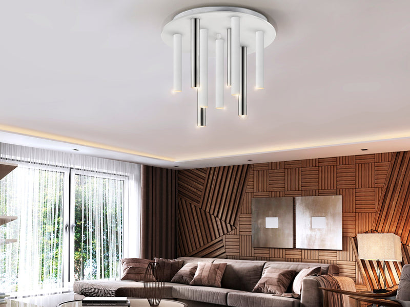 VARAS ceiling lamp chrome/white 9l