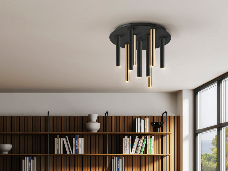 VARAS ceiling lamp gold/black 9l