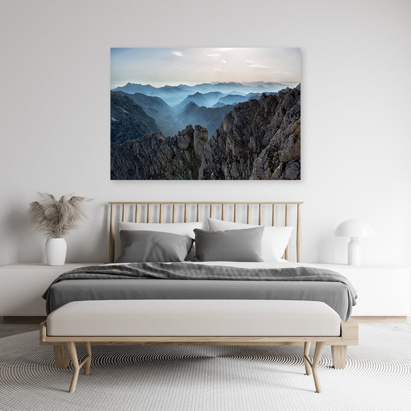Deco panel print, Mountain peaks in the clouds